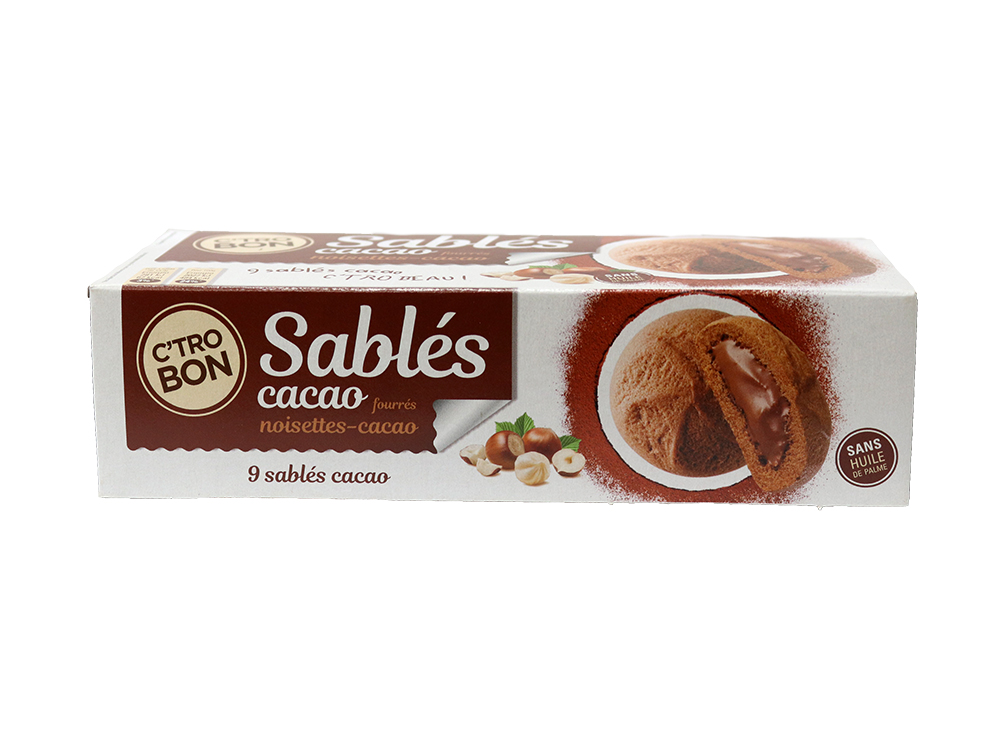 sablés cacao fourrés noisettes-cacao