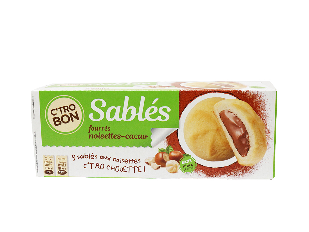sablés fourrés noisettes-cacao