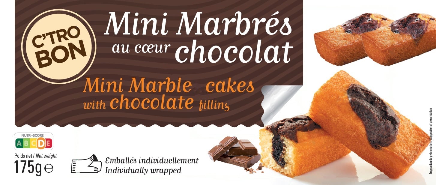 C'TROBON - MINI MOELLEUX MARBRES FOURRES CHOCOLAT 150G