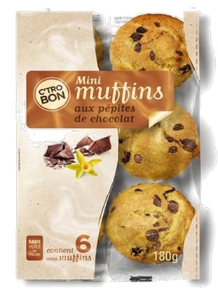 Mini muffins aux pépites de chocolat