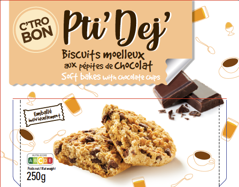 Pti'Dej' Biscuits moelleux aux pépites de chocolat