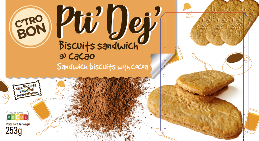 Pti'Dej' biscuits sandwich au cacao